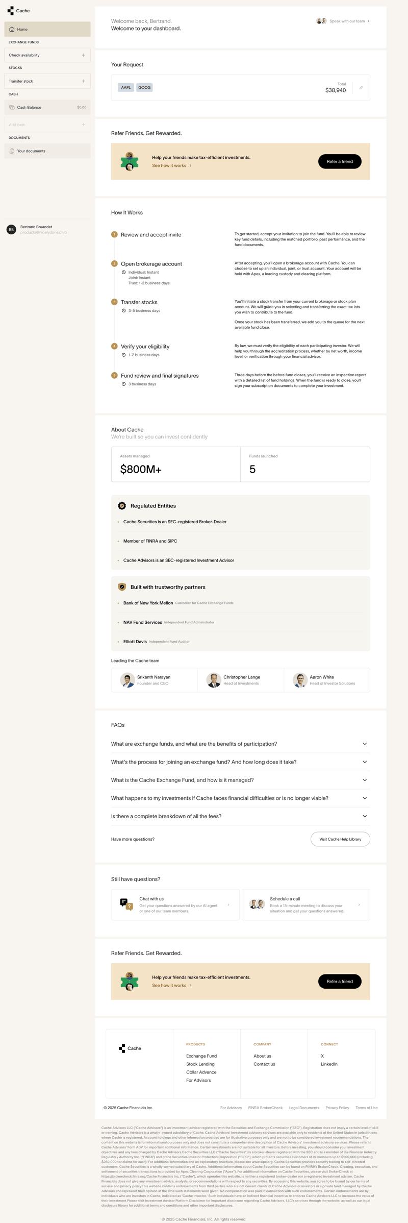 Cache screen example
