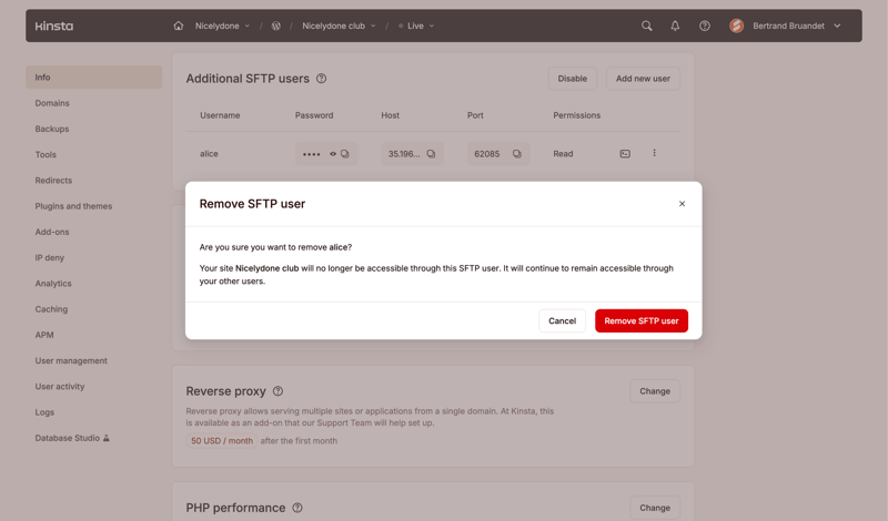 Kinsta screen example