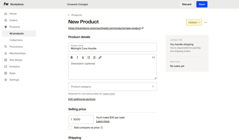 Fourthwall screen example