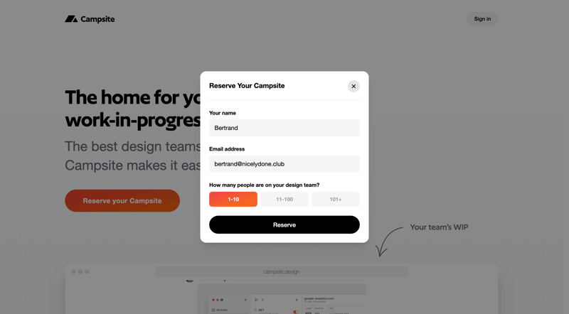Campsite
			 ux ui design