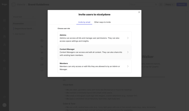 Lingo screen example