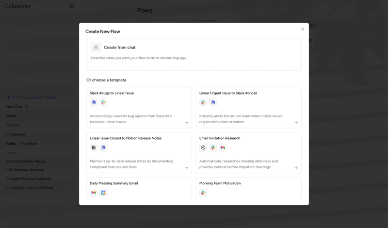 Cofounder screen example