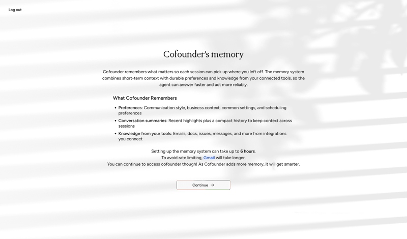 Cofounder screen example