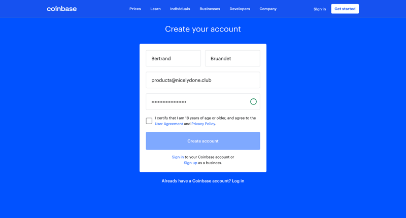 Coinbase
			       ux ui design