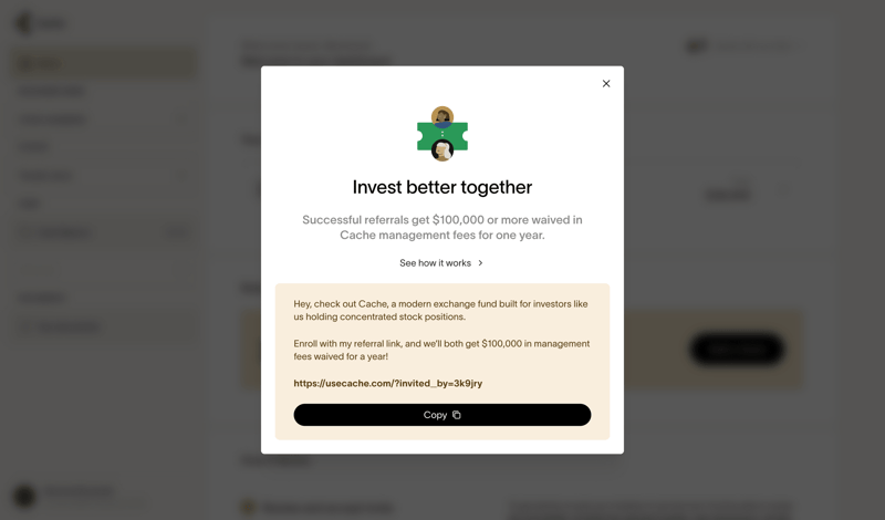 Cache screen example