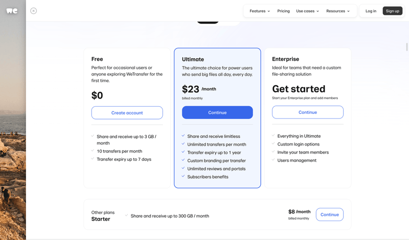 WeTransfer
			       ux ui design