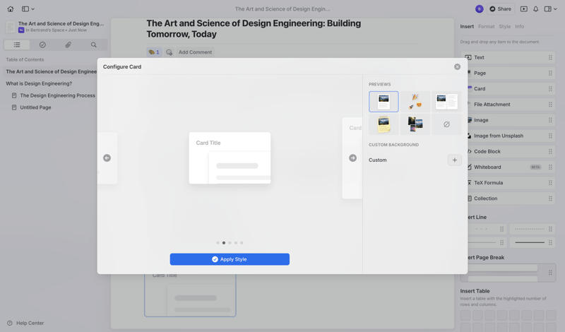 Craft screen example