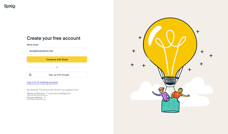 Sprig
			           ux ui design