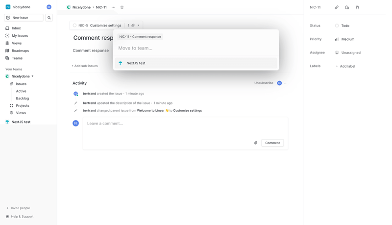 Linear selecting team movement screen example
