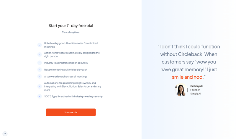 Circleback
			  ux ui design