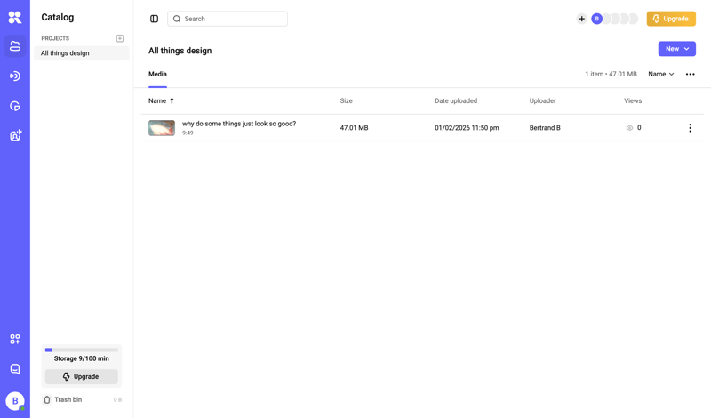 Kinescope screen example