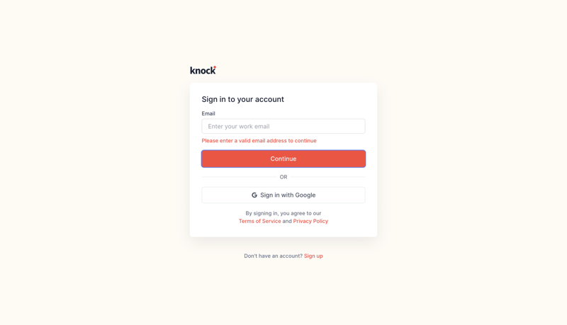 Knock
			         ux ui design