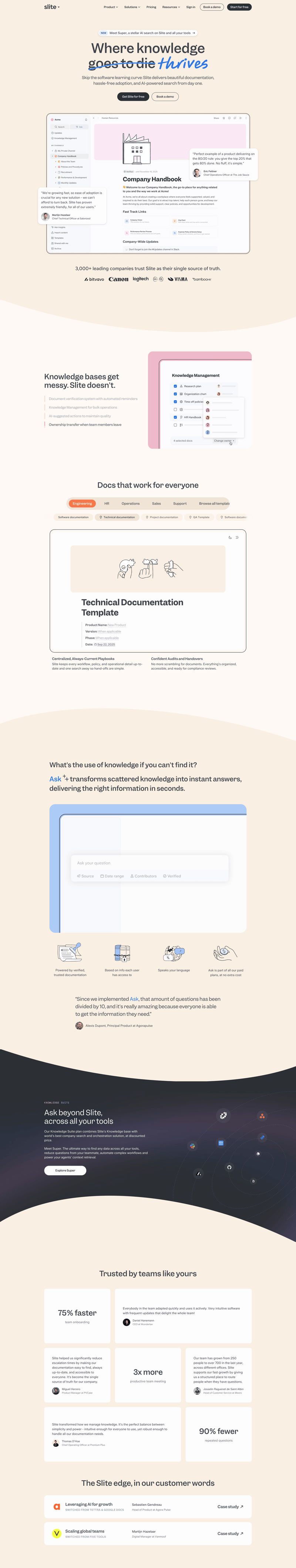 Slite screen example