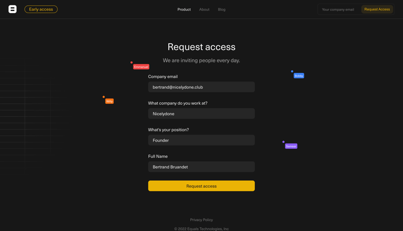 Equals
			  ux ui design