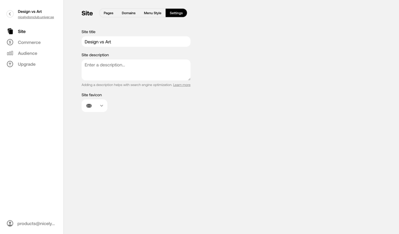 Universe screen example