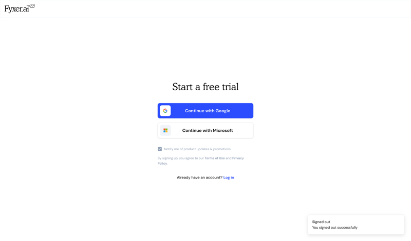 Fyxer screen example
