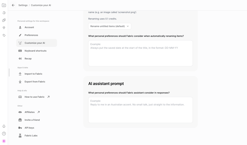 Fabric screen example
