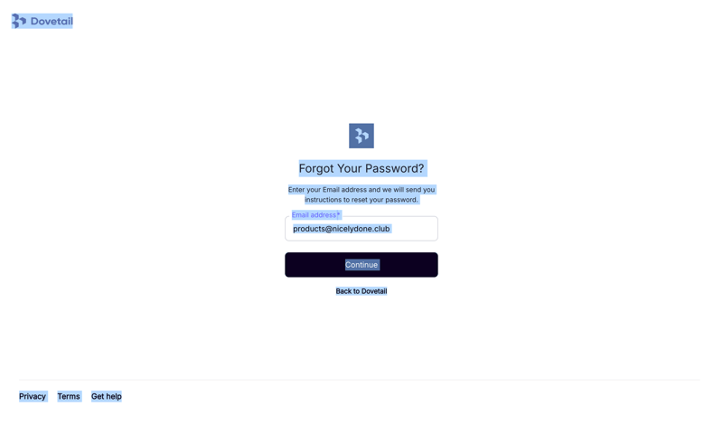 Dovetail screen example