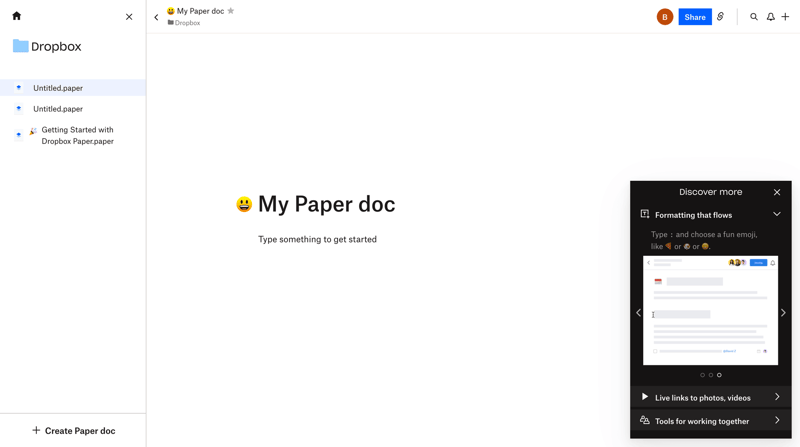 Dropbox paper
			         ux ui design