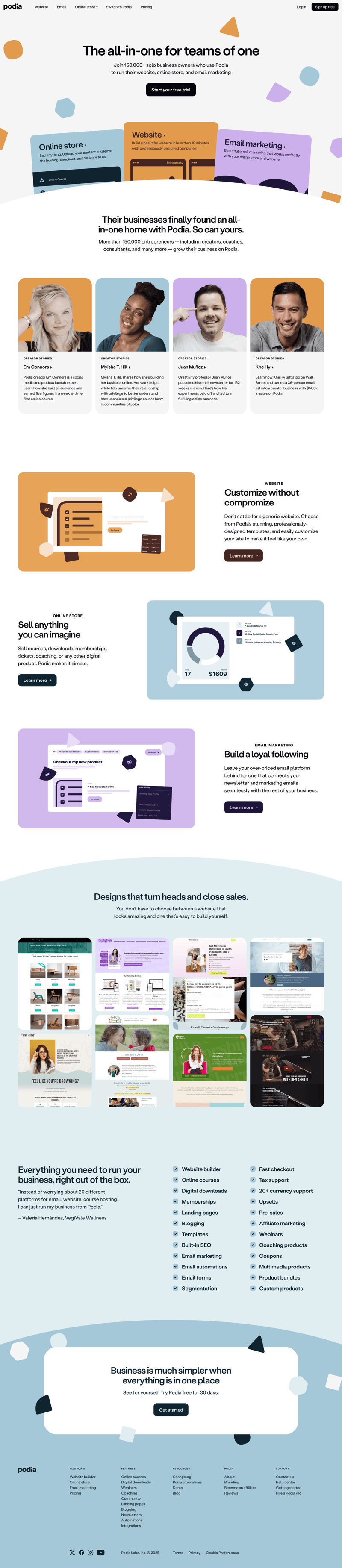 Podia
			     ux ui design