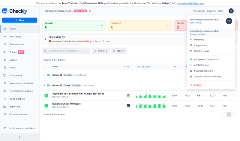 Checkly
			                 ux ui design