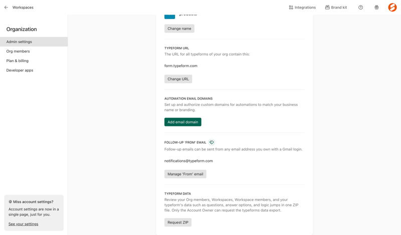 Typeform screen example