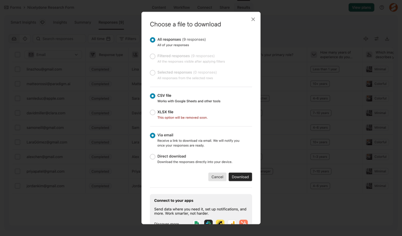 Typeform screen example