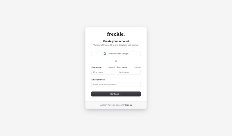 Freckle
			       ux ui design