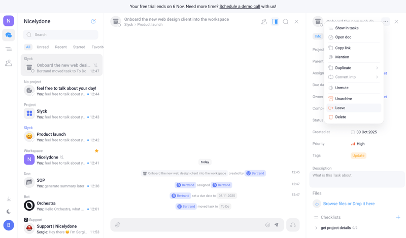 Orchestra screen example