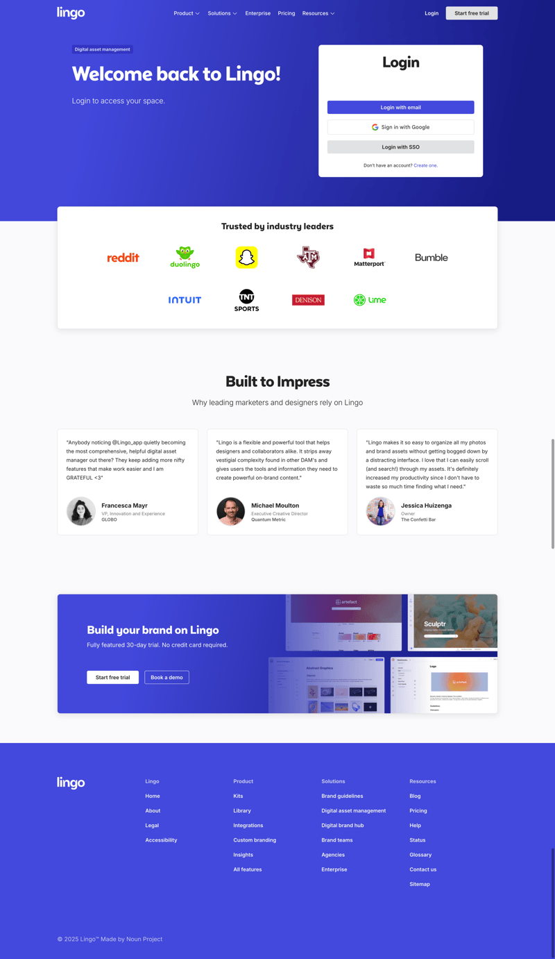 Lingo screen example