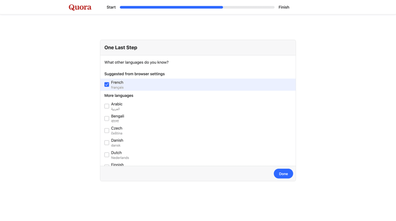 Quora screen example