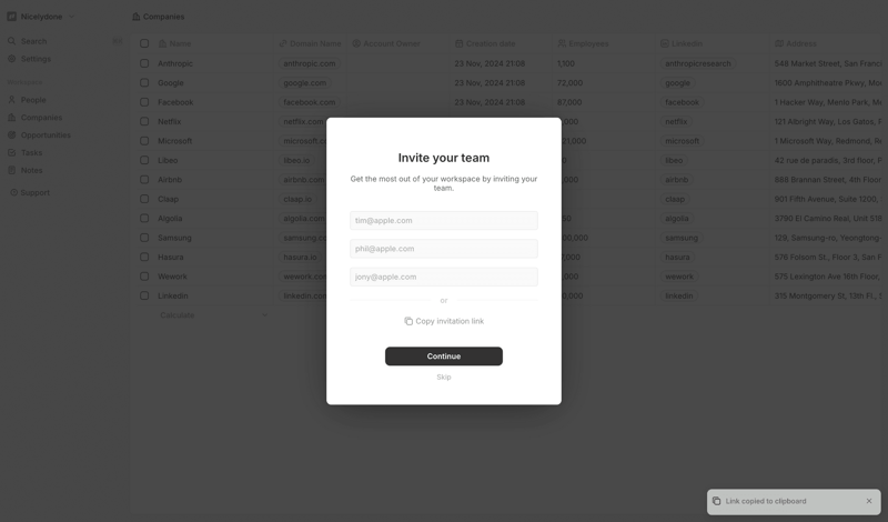 Twenty screen example