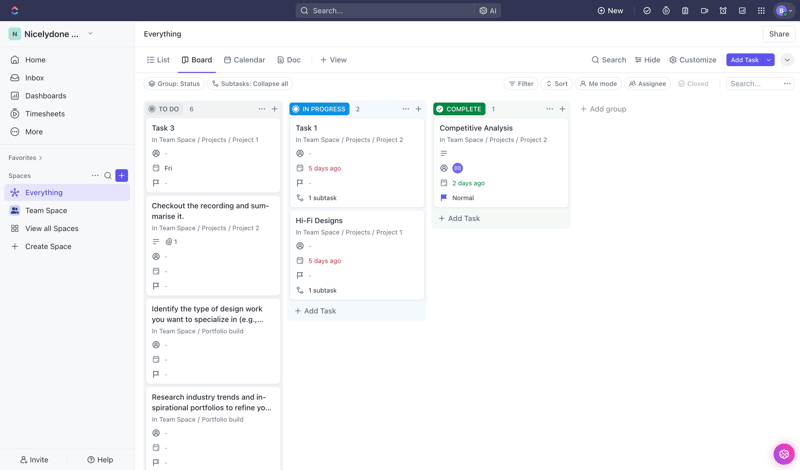 ClickUp
			             ux ui design