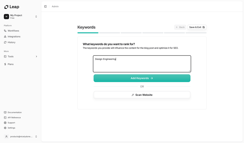 Leap
			  ux ui design