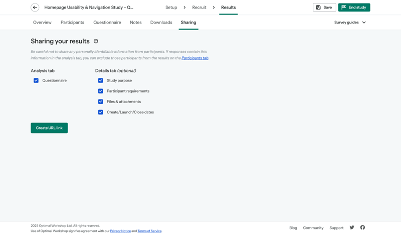 Optimal screen example