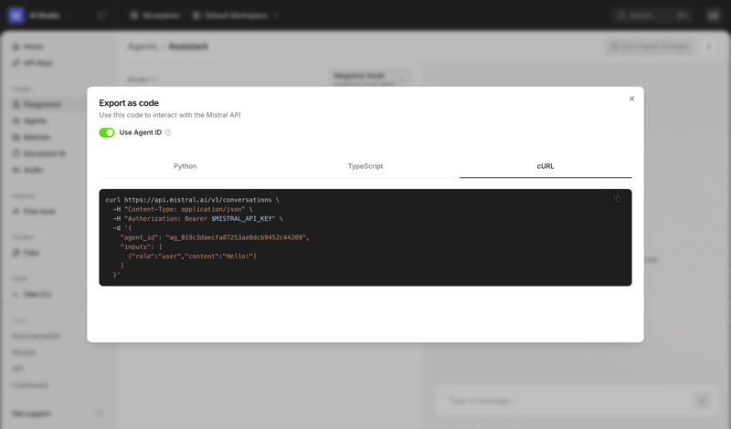 Mistral screen example