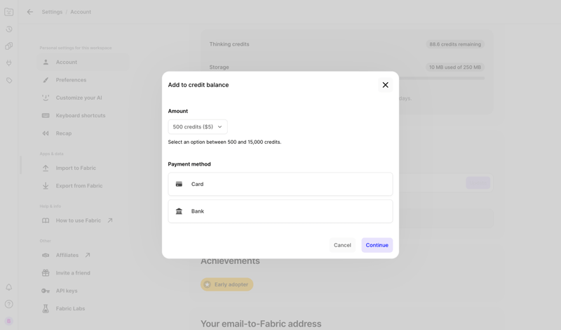 Fabric screen example