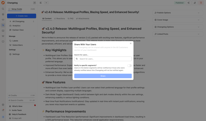 FeatureOS screen example
