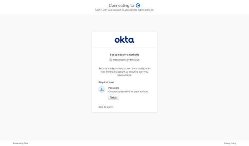 Okta screen example