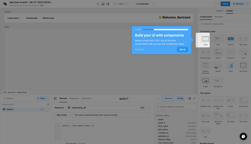 Retool
			      ux ui design