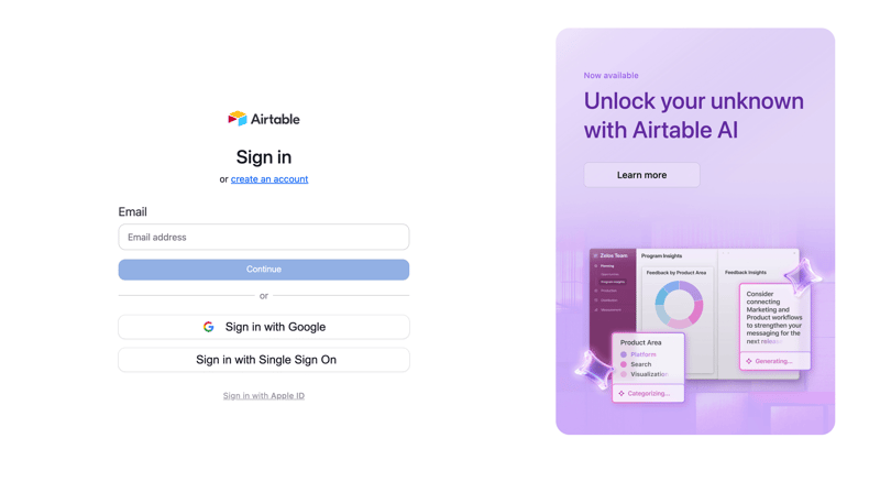Airtable
			              ux ui design