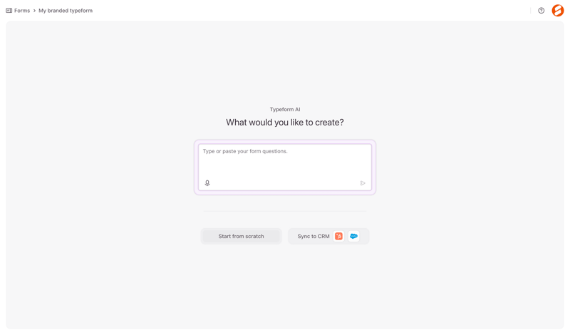 Typeform screen example