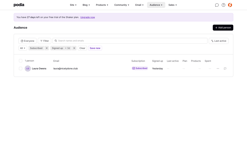 Podia
			             ux ui design