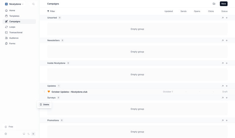Loops screen example