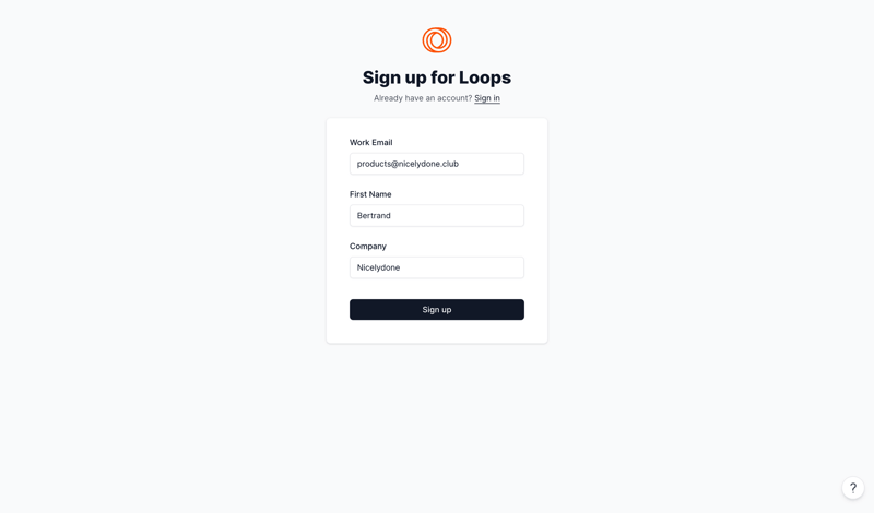 Loops screen example