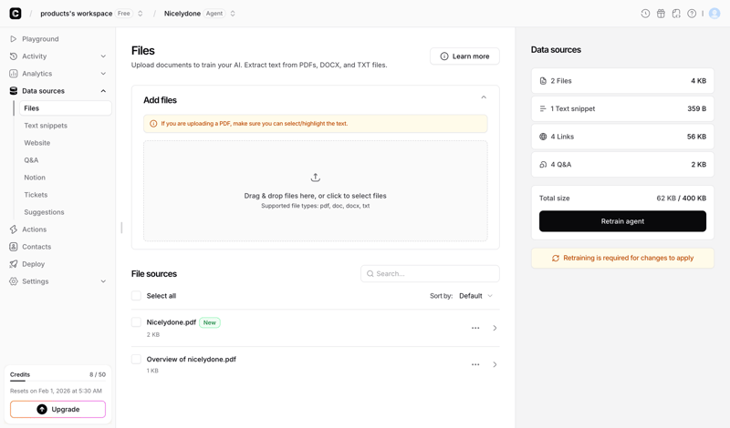 Chatbase screen example