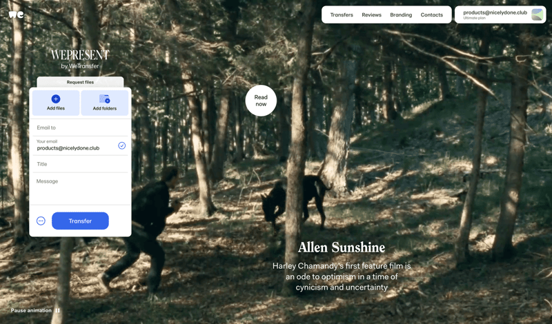 WeTransfer
			    ux ui design