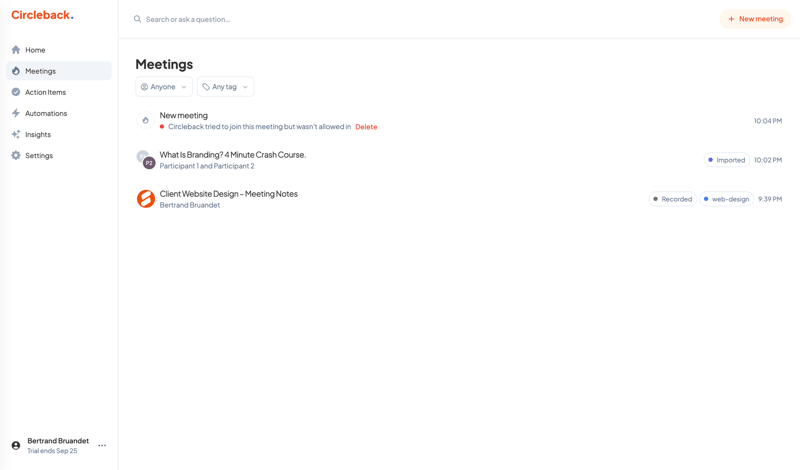 Circleback
			   ux ui design