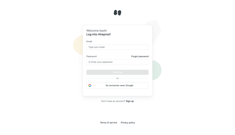 Hireproof
			        ux ui design