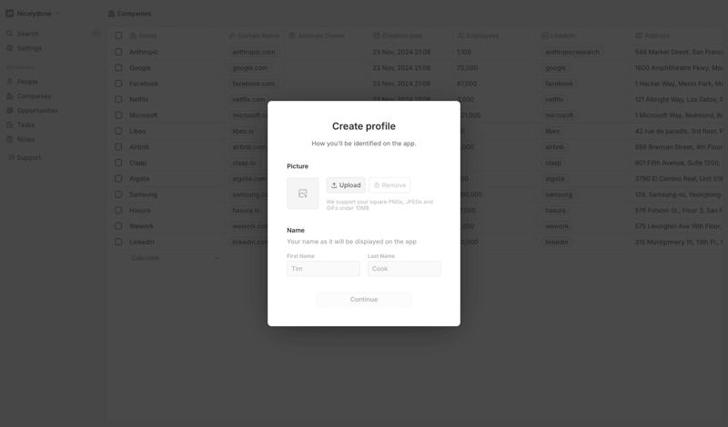 Twenty screen example